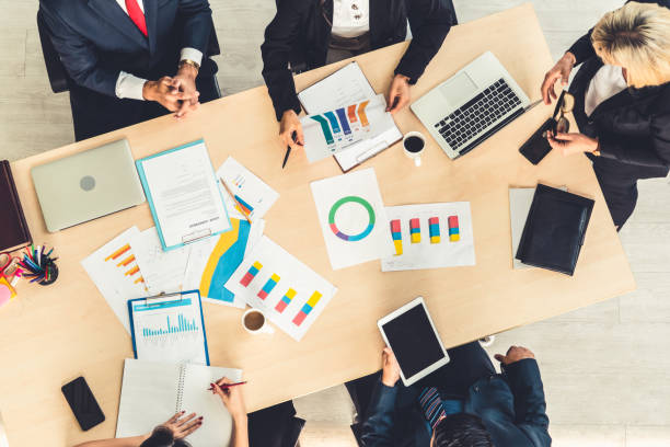 istock Business people group meeting shot from top view 1268142060