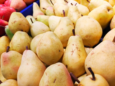 Close up of yellow pears / asian pears