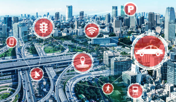 istock Smart transport technology concept for future car traffic on road 1268142981