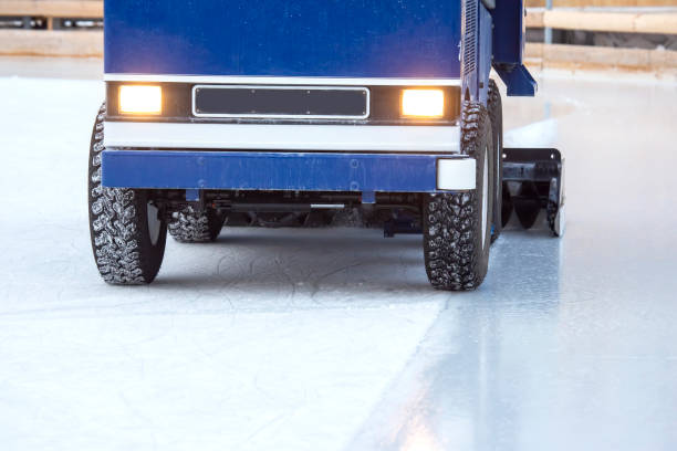 istock special machine for cleaning ice on an ice rink at work. Transport industry 1268145118