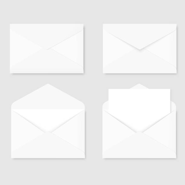 ホワイトレターの封筒の正面図のセット�。ベクトル。 - 封筒 白点のイラスト素材／クリップアート素材／マンガ素材／アイコン素材