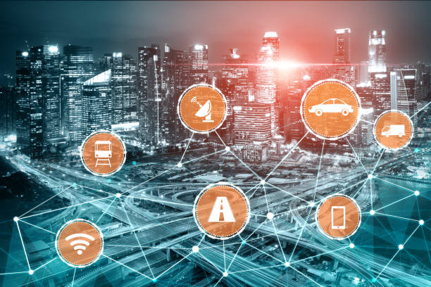 istock Smart transport technology concept for future car traffic on road 1268145230