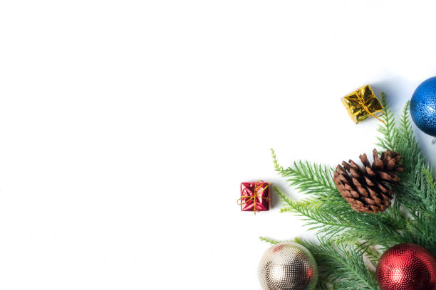istock Christmas decoration on white background. Free space for text 1268145759