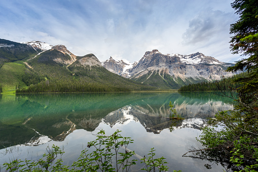 Emerald Lake in the morning. Yoho National Park, British Columbia, Canada