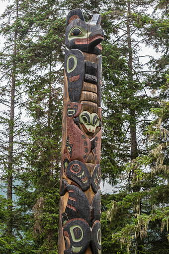Mosquito Legend Totem Pole At The Sitka National Historic Park On The ...