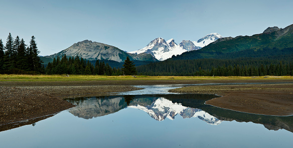Reflection of Mount Iliamna in Alaska