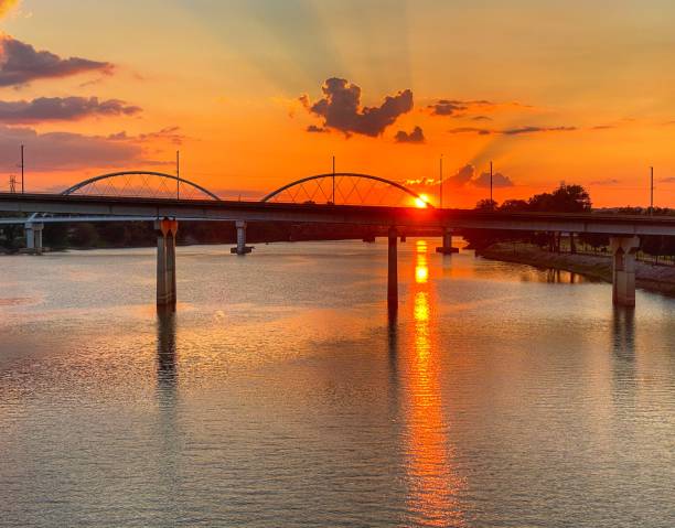 istock Fiery Sunset over the Arkansas River 1268150651