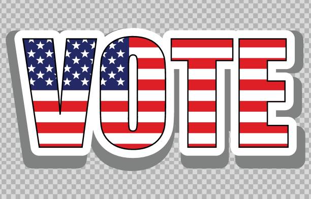 istock american elections vote vector illustration set. collection of badge patch stickers with democratic civil society slogans, stars and stripes flag elements. ready-made design for advertising printing 1268154925