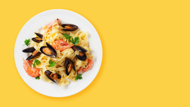 istock Fettuccine seafood pasta 1268157494