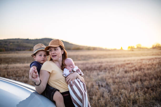 istock Mother and her boys on a road trip 1268160703