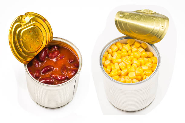 istock Canned food beans on white background. 1268163283
