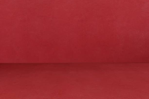 istock Empty red concrete room and floor background, Perspective red gradient concrete room for interior background, backdrop,  Gray grunge cement room with space for product display mockup, template 1268172284