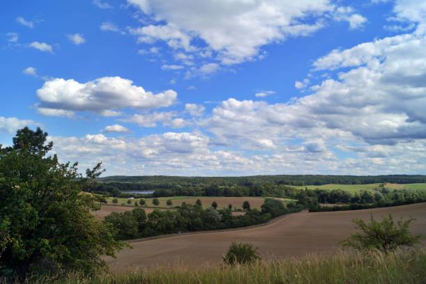 landscape around brodowin, schorfheide-chorin biosphere reserve - schorfheide imagens e fotografias de stock