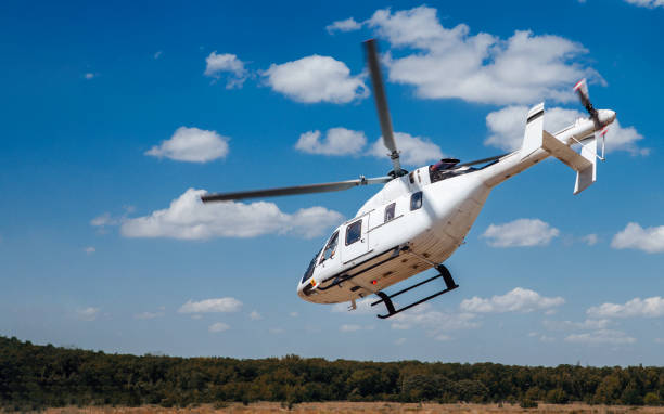 istock A white helicopter takes off from the runway 1268178895