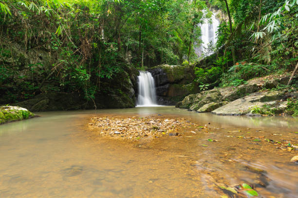 istock The klongphrao waterfall or Thabchang waterfall. 1268185504