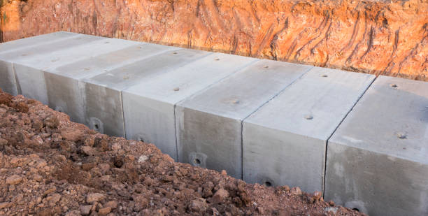 istock Large size square concrete manholes are  installed at construction site 1268194261