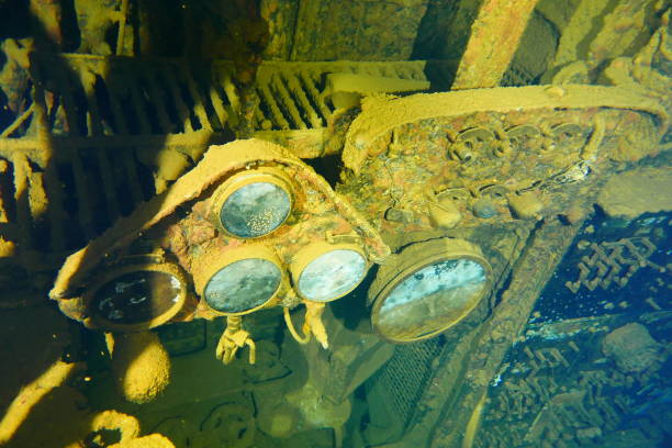 istock Famous wreck ship Fujikawa maru in Truk lagoon 1268196010