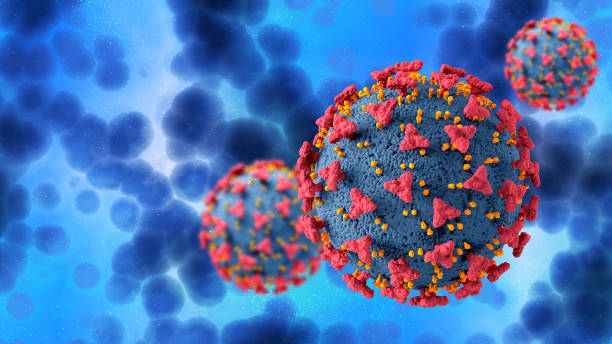 istock 3D medical background with Covid 19 virus cells 1268202345