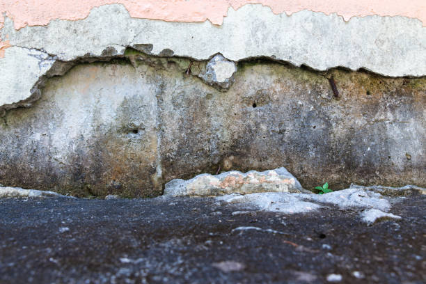 istock Cracked cement floor, Cracked stone wall,Crack concrete floor texture. cement concrete is Damaged floor, texture of concrete. cement wall background 1268219172