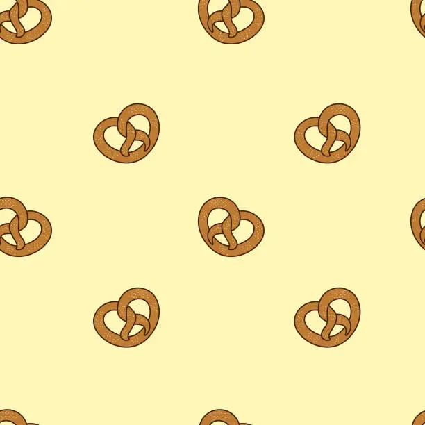 Vector illustration of Seamless pretzel pattern for Beer Fest decoration
