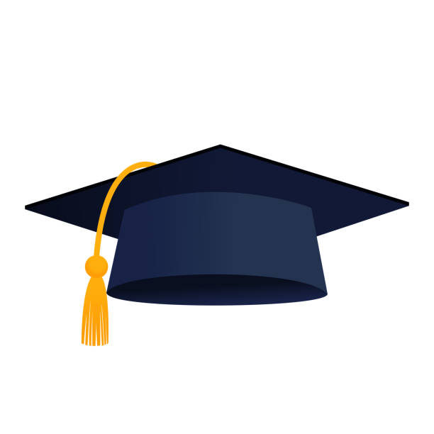 ilustraciones, imágenes clip art, dibujos animados e iconos de stock de icono de la tapa de graduación - estudiante de universidad