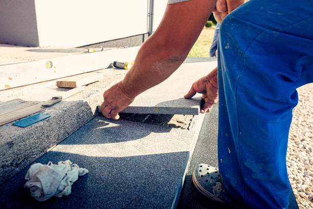 istock Installation of granite stairs 1268231255