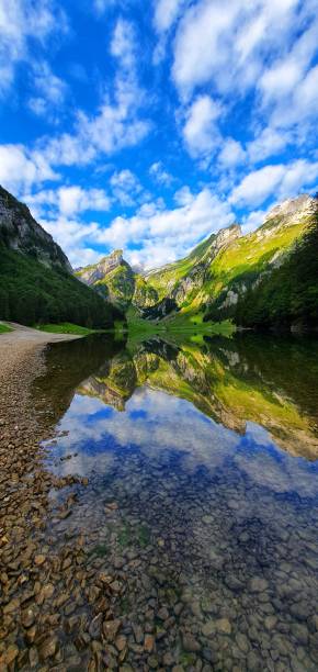 Reflection in the lake A beautiful lake in Appenzell. A fantastic  reflection in the lake. appenzell innerrhoden stock pictures, royalty-free photos & images