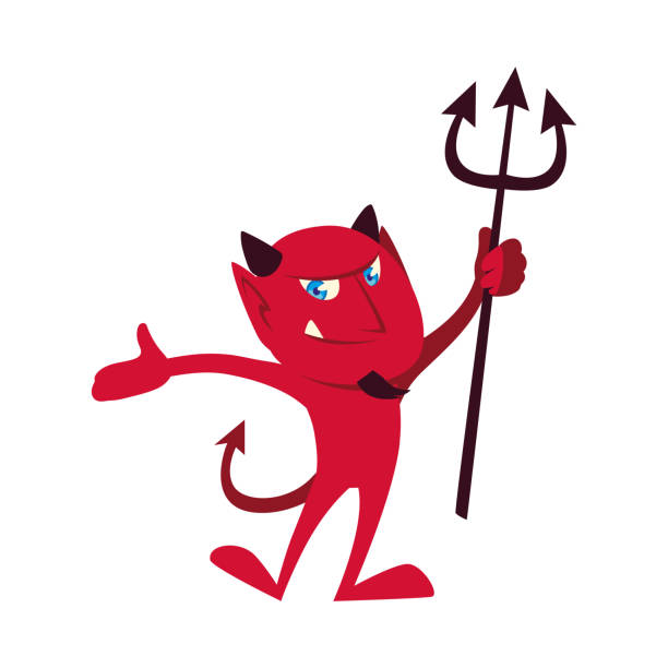 Halloween Devil Cartoon Vector Design Stock Illustration - Download Image  Now - Devil, Cartoon, Vector - iStock