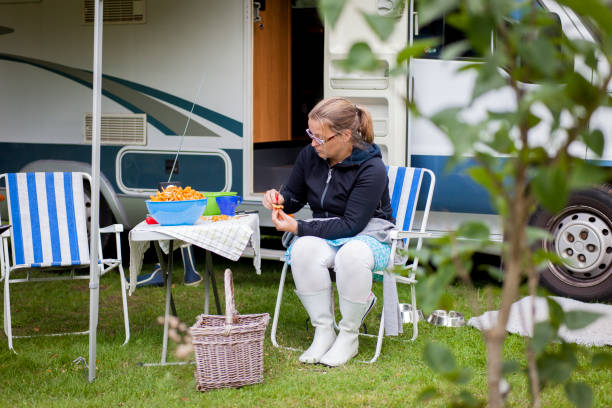 istock Sitting by the motorhome. 1268234645