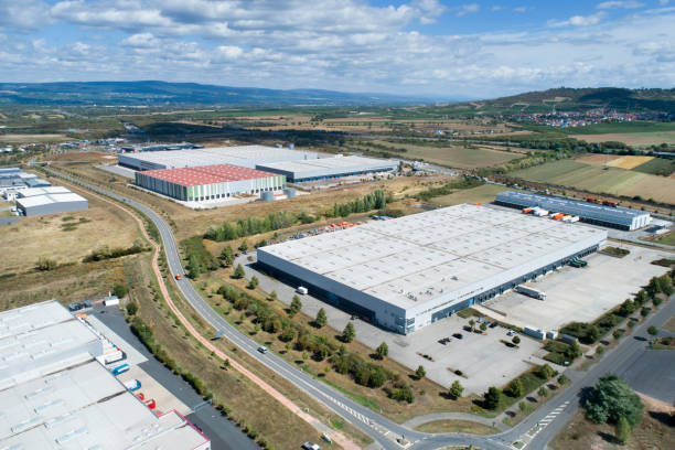 istock Industrial buildings, logistics - aerial view 1268236996