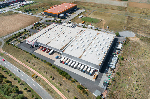 Industrial buildings, logistics - aerial view