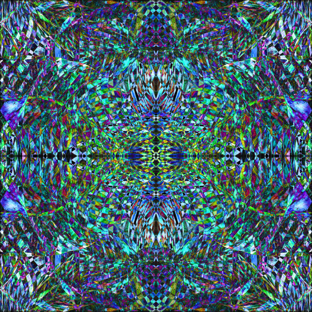 aquarell abstrakte nahtlose muster mit mozaic kaleidoskop textur - kaleidoscope illustration and painting triangle abstract stock-grafiken, -clipart, -cartoons und -symbole