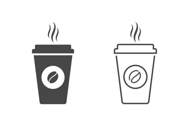ilustrações de stock, clip art, desenhos animados e ícones de hot coffee cup vector line icon set illustration isolated on white background - caffeine free