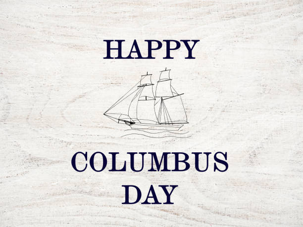 Happy Columbus Day. Beautiful greeting card. Closeup