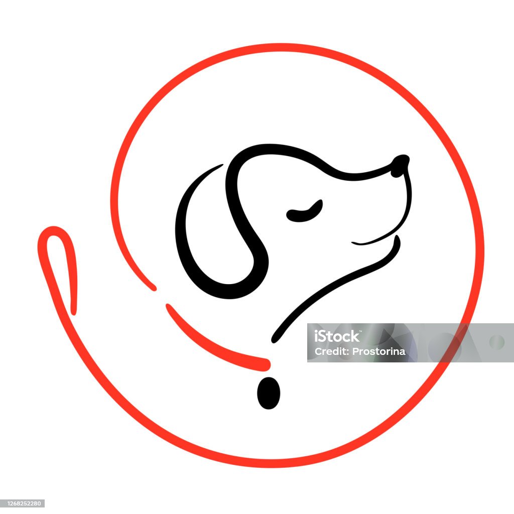 Dog Walking Service Logo In Line Style On Round From Leash Happy Puppy Training Icon Walk Pet Symbol In Black Red Vector Outline Illustration Simple Cartoon Animal Logotype Stock Illustration - Download Dog Walking Service Logo In Line Style On Round From Leash Happy Puppy Training Icon Walk Pet Symbol In Black Red Vector Outline Illustration Simple Cartoon Animal Logotype Stock Illustration - Download