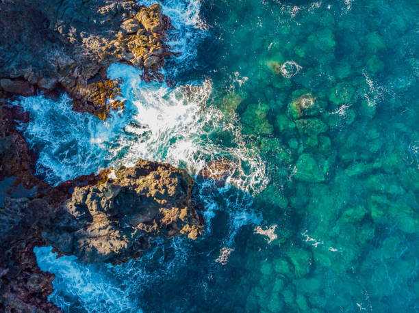 istock Marvelous shore. Large boulder among the waves in the sea. Hawaii 1268253386