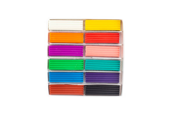 istock set of children's multi-colored plasticine for modeling and modeling on a white background, isolate 1268254769