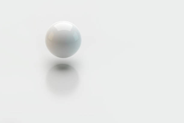 istock 3d ball levitates in the air with a shadow on a white background. 1268256966