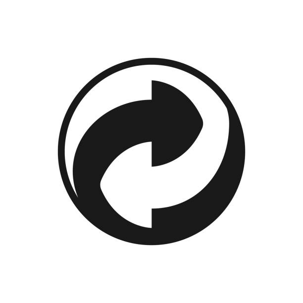 ilustrações de stock, clip art, desenhos animados e ícones de round recycling symbol, two arrows in a ying-yang pattern - yingyang