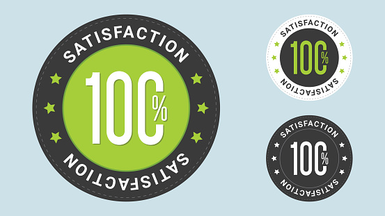 100% Satisfaction Guarantee stamp vector illustration. Vector certificate icon. Vector combination for certificate in flat style.