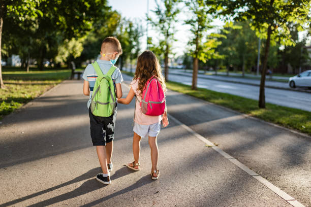 istock Two school children going back to school 1268263694