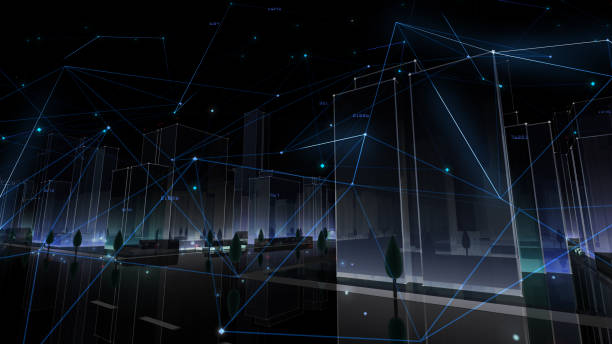istock Digital City Network Building Technology Communication Data Business 3D illustration Background 1268264984