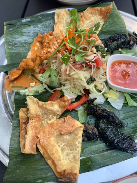 istock typical Asian food on plate. 1268265804