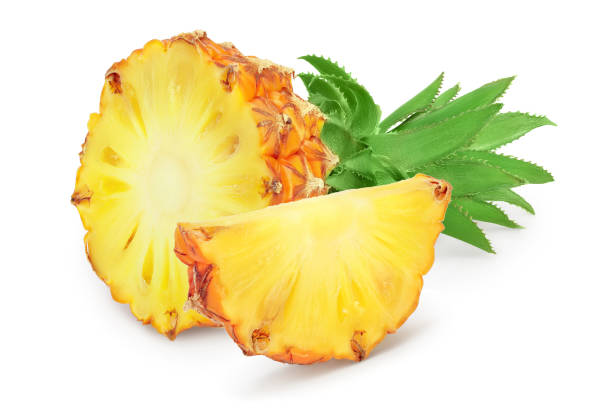 istock pineapple half and slice isolated on white background with clipping path and full depth of field 1268265866