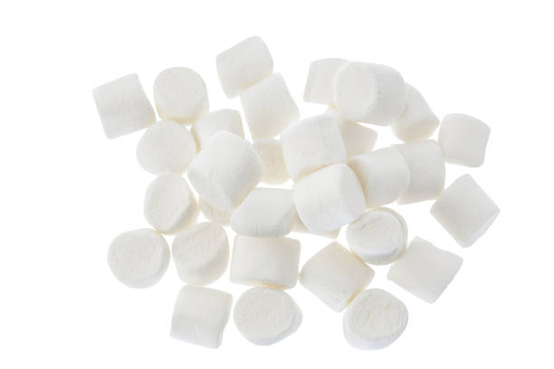istock Marshmallow isolated on white background with clipping path and full depth of field. Top view. Flat lay 1268265938