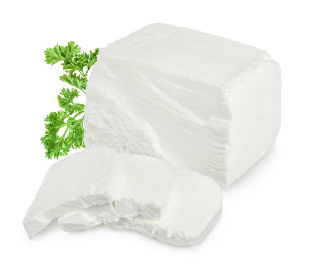 istock Feta cheese isolated on white background. With clipping path and full depth of field 1268266603