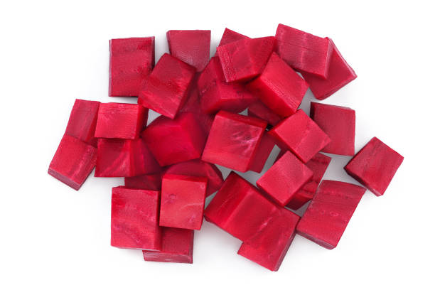 istock beetroot diced isolated on white background with clipping path and full depth of field. Top view. Flat lay 1268268858