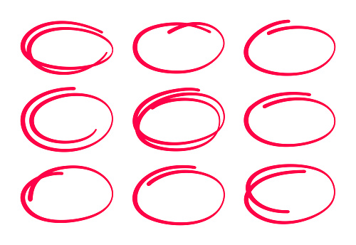 Circled ellipses editing marks red pen circling something important.