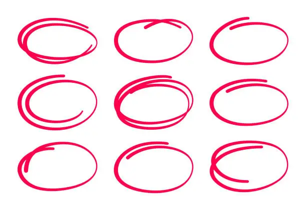 Vector illustration of Circle Ellipses Editing Marks