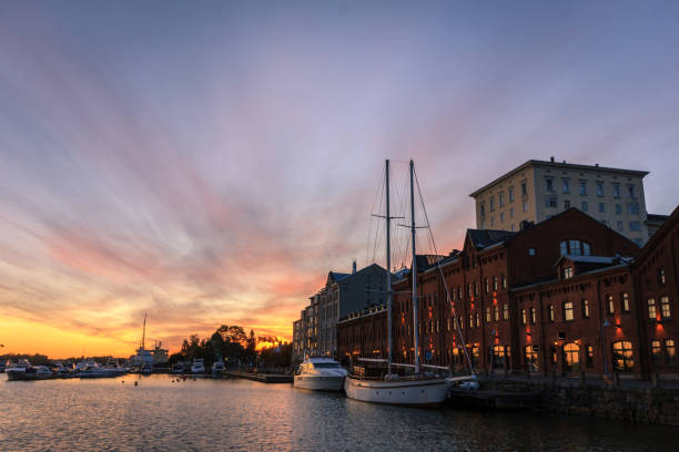istock Amazing sunrise cityscape in North Harbour 1268270977